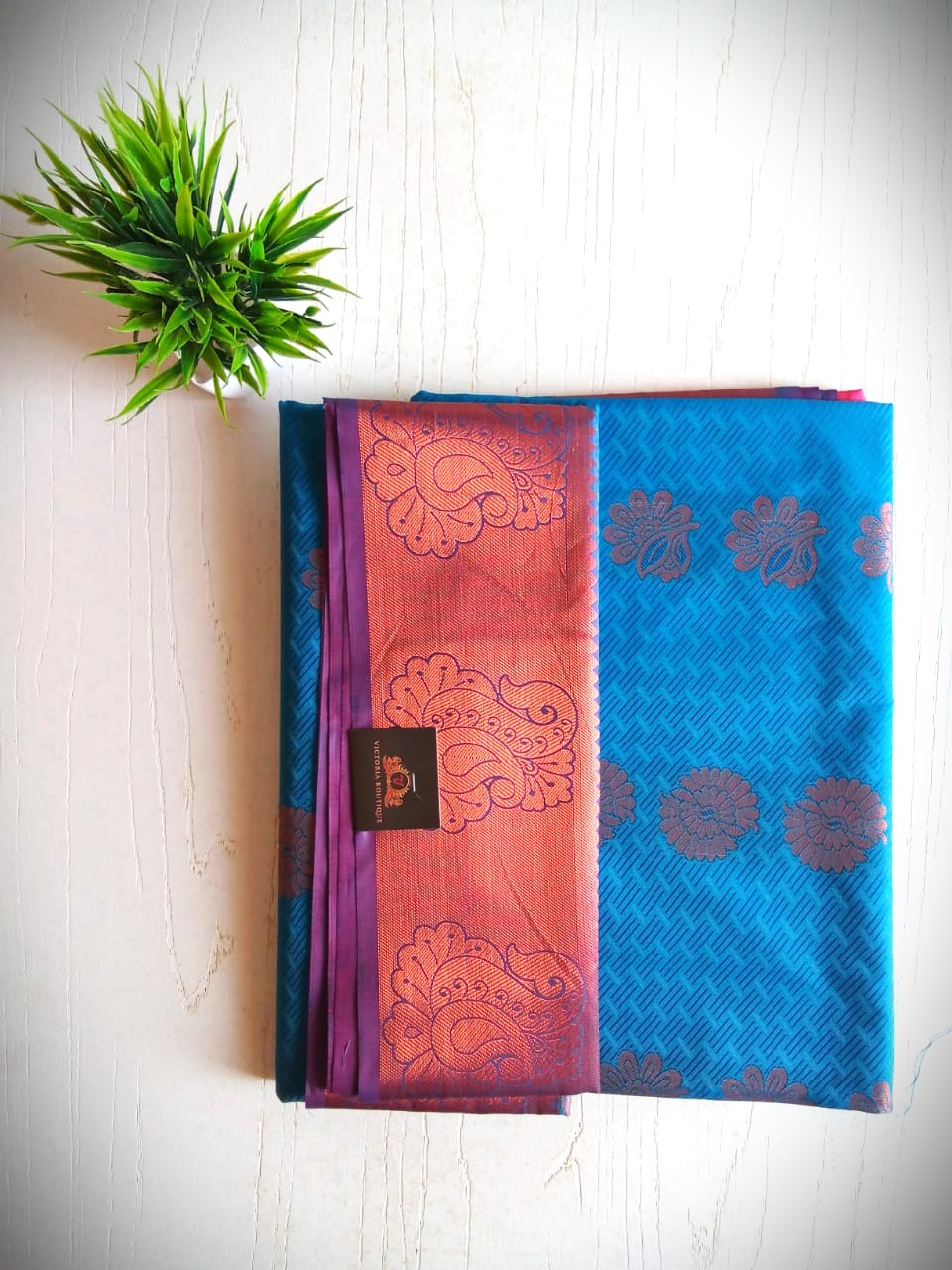 Blue Copper Saree